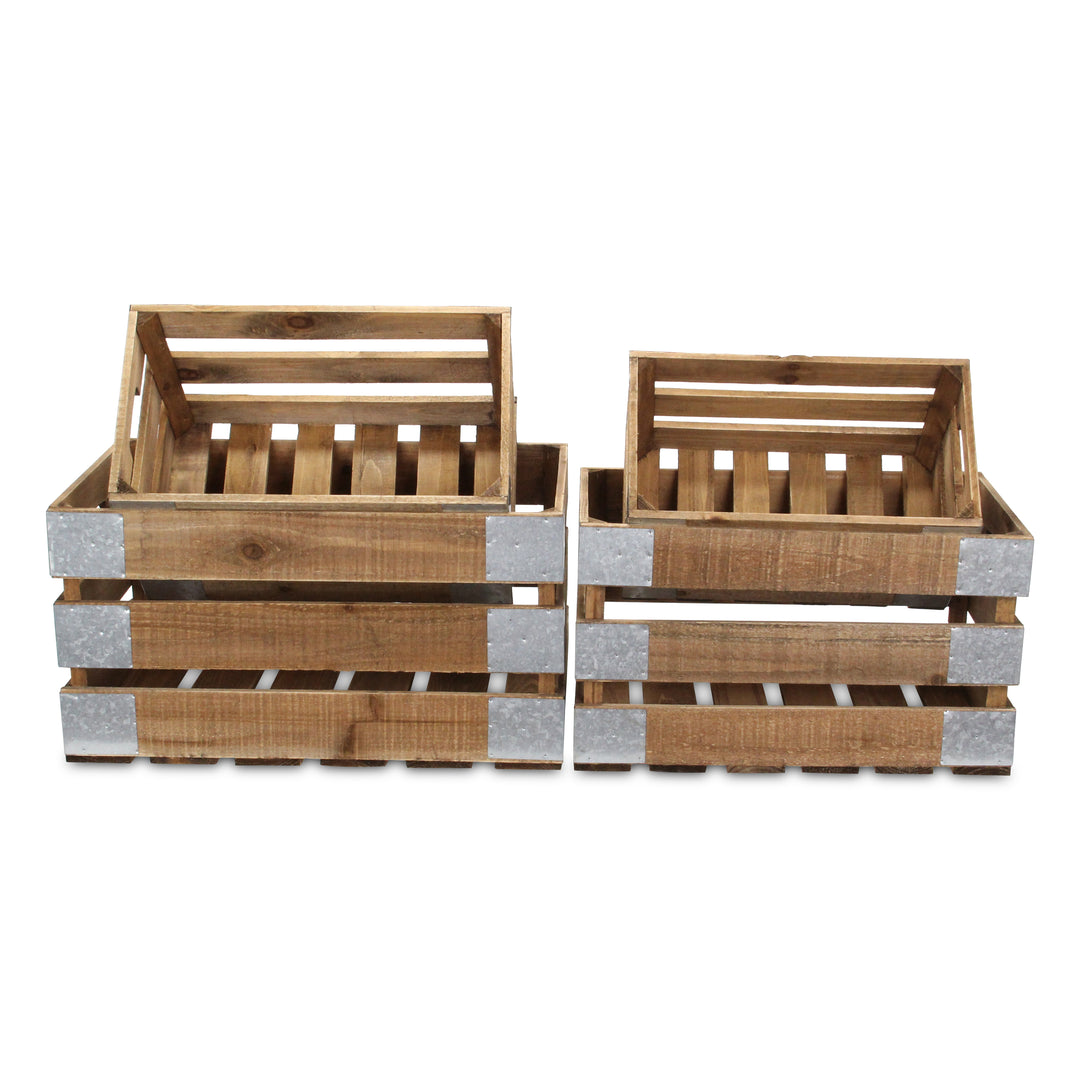 4947-4 - Uliel Galvanized & Brown Crates