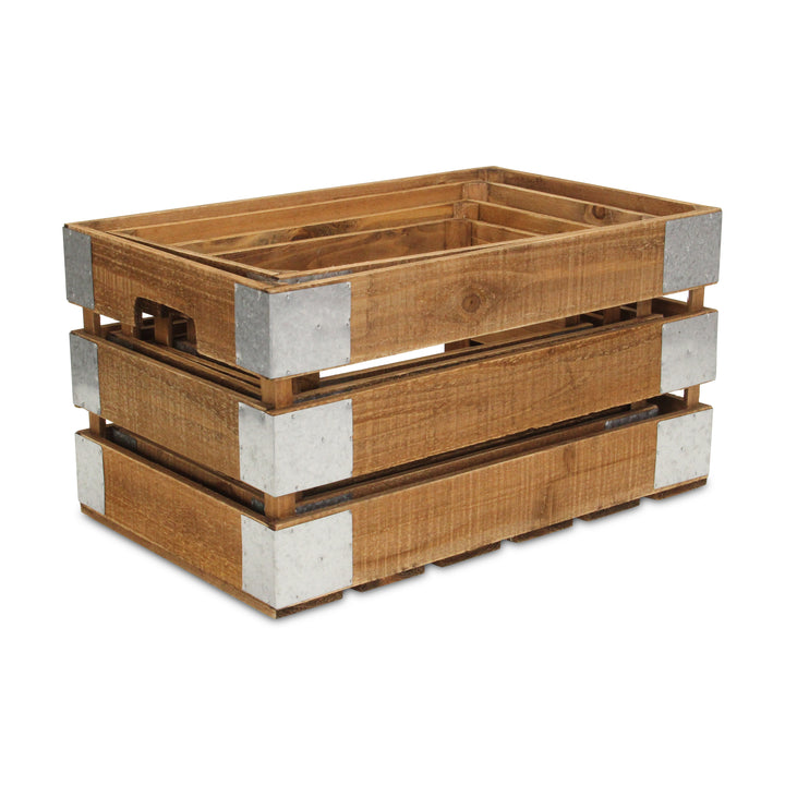 4947-4 - Uliel Galvanized & Brown Crates