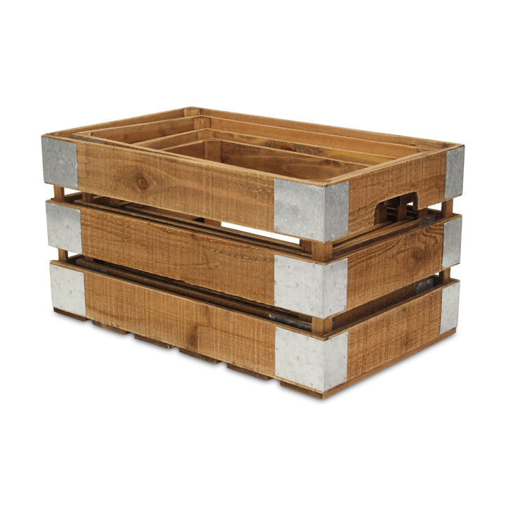 4947-4 - Uliel Galvanized & Brown Crates