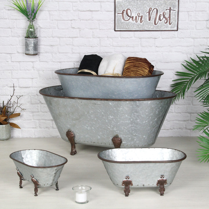 5018L-GV - Lavande Galvanized Tub Decor