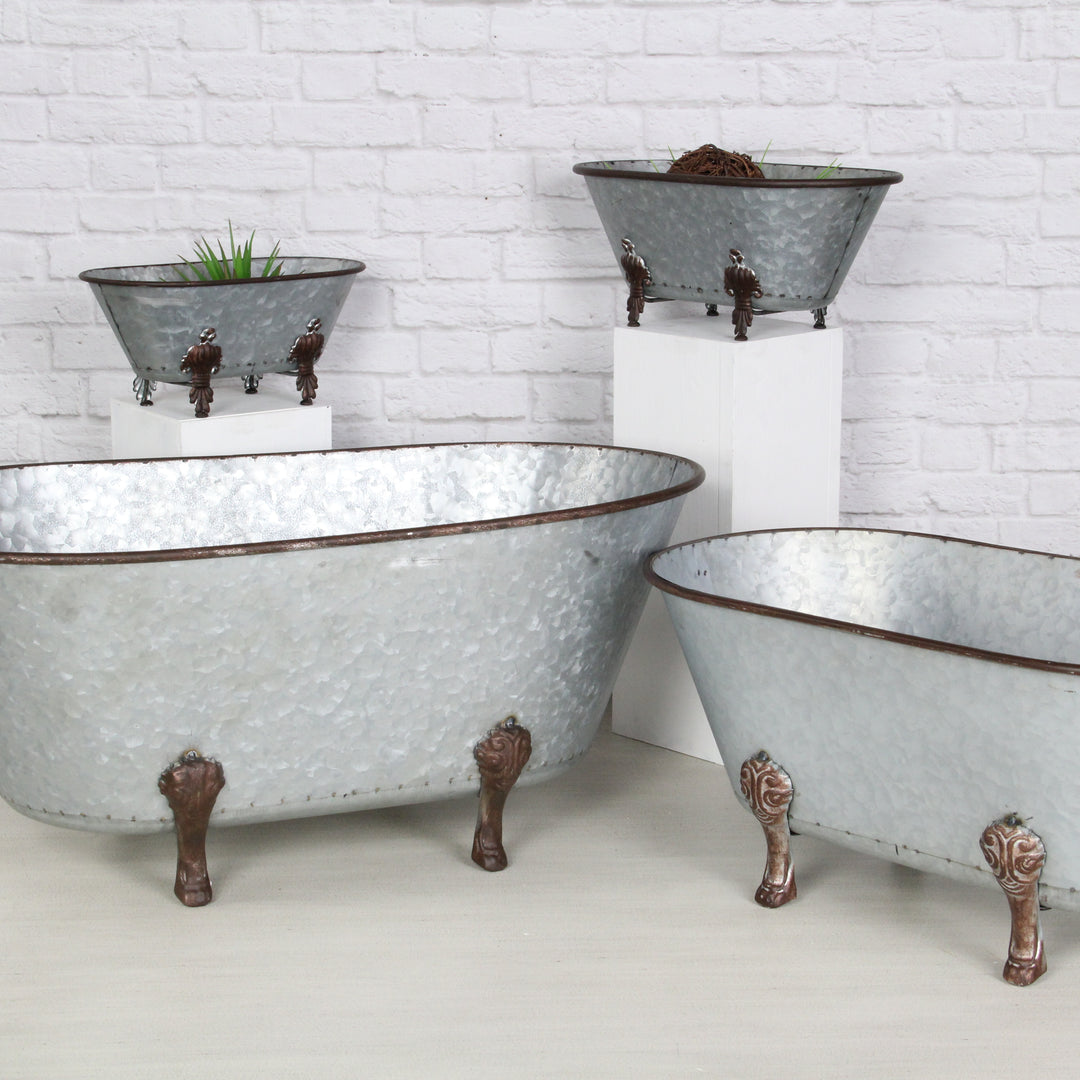 5018L-GV - Lavande Galvanized Tub Decor