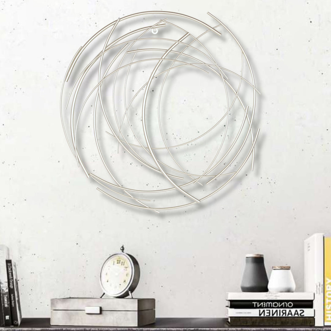 5052SV - Denine Round Wall Art - Silver