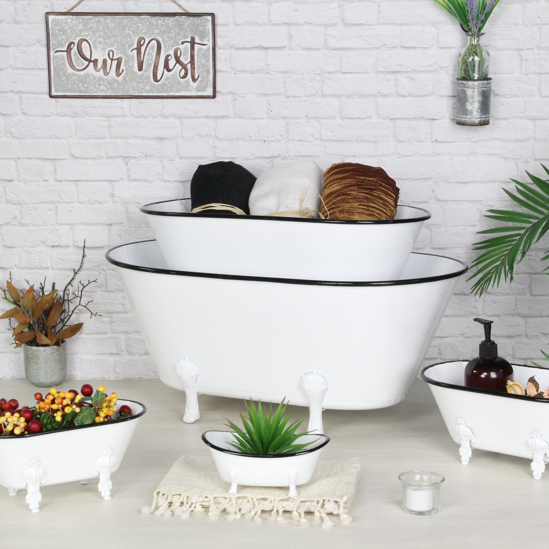 5129L-W - Lavande White Tub Decor