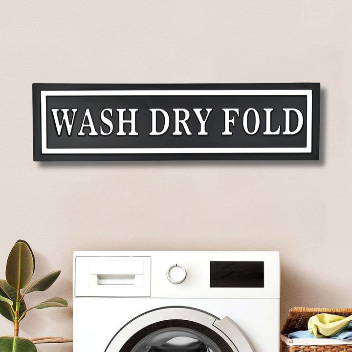 5285WDF-BK - Arabella Laundry Themed Sign - Black