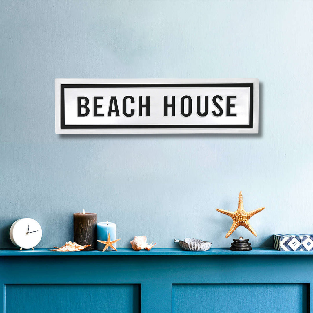 5285WT - Arabella Beach House Sign - White