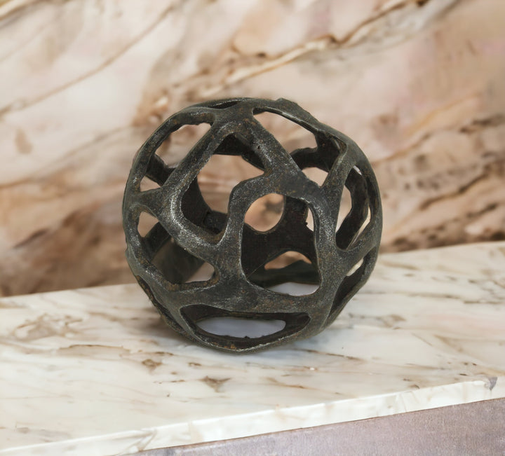 5359L-BK - Oleta Cast Iron Orb - Black