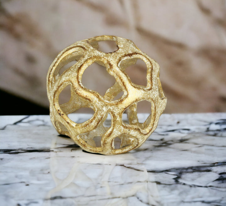 5359L-GD - Oleta Cast Iron Orb - Gold