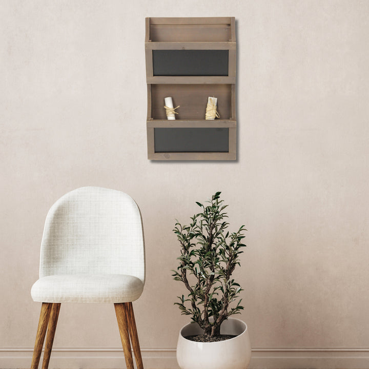 5393 - Selby 2 Tier Wall Storage - Brown