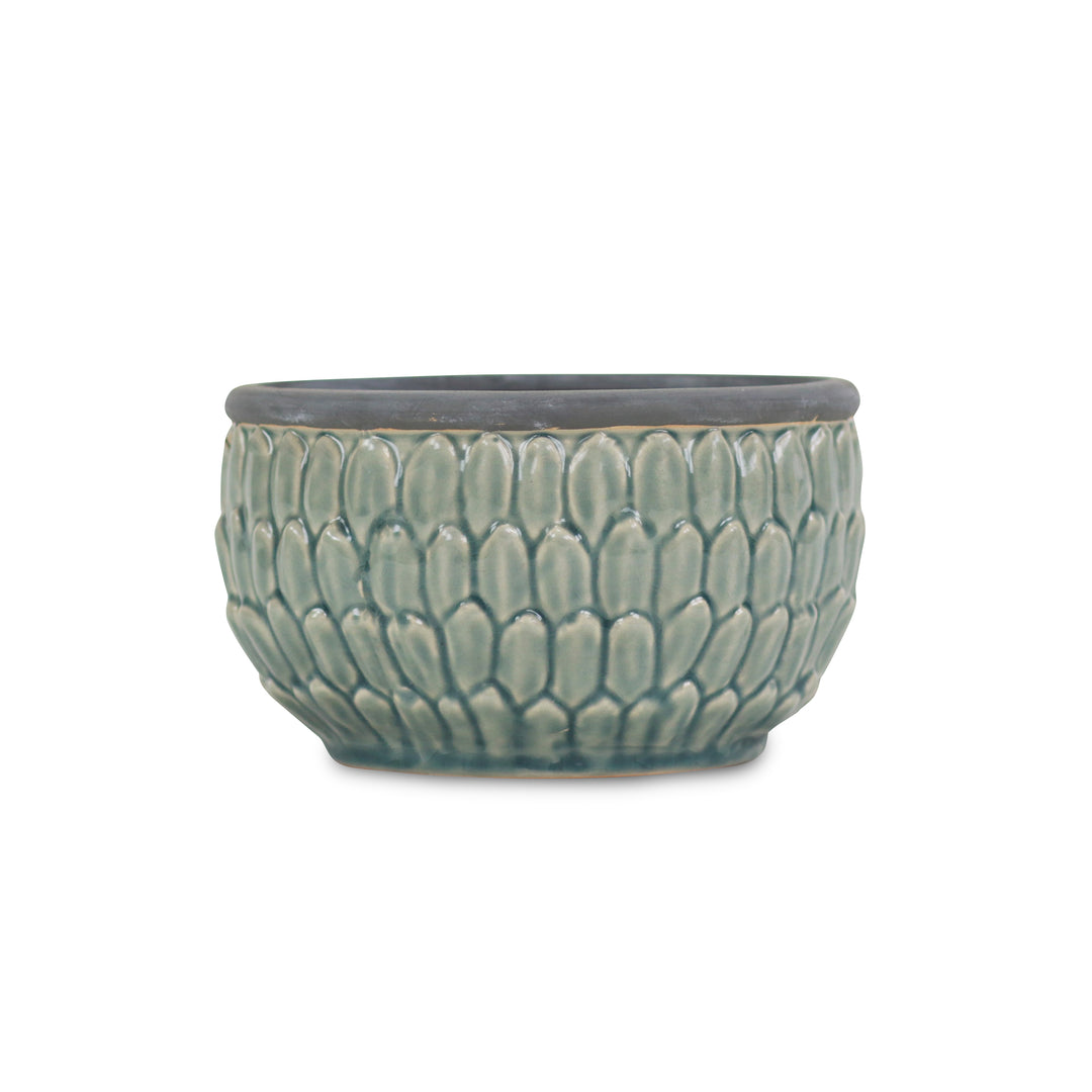 5447 - Arcello Ceramic Leaf Pattern Pot