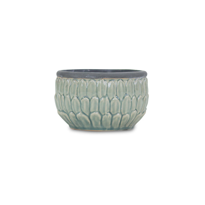 5447 - Arcello Ceramic Leaf Pattern Pot