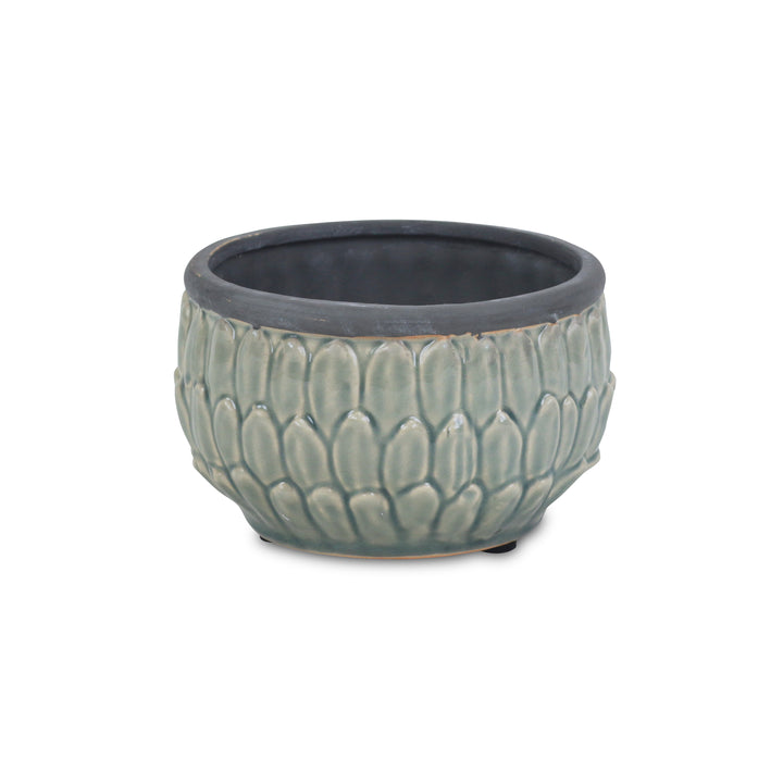 5447 - Arcello Ceramic Leaf Pattern Pot