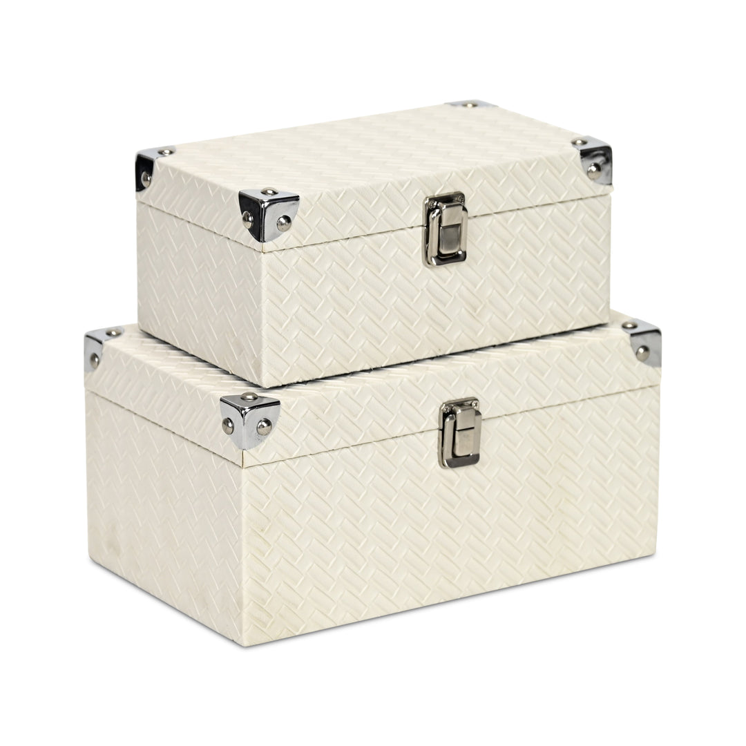 5540-2WT - Estina White Wood Boxes