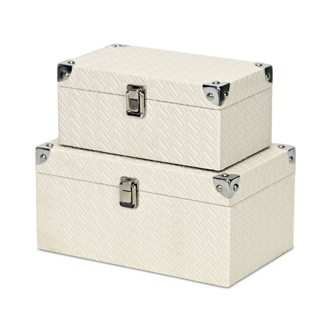 5540-2WT - Estina White Wood Boxes