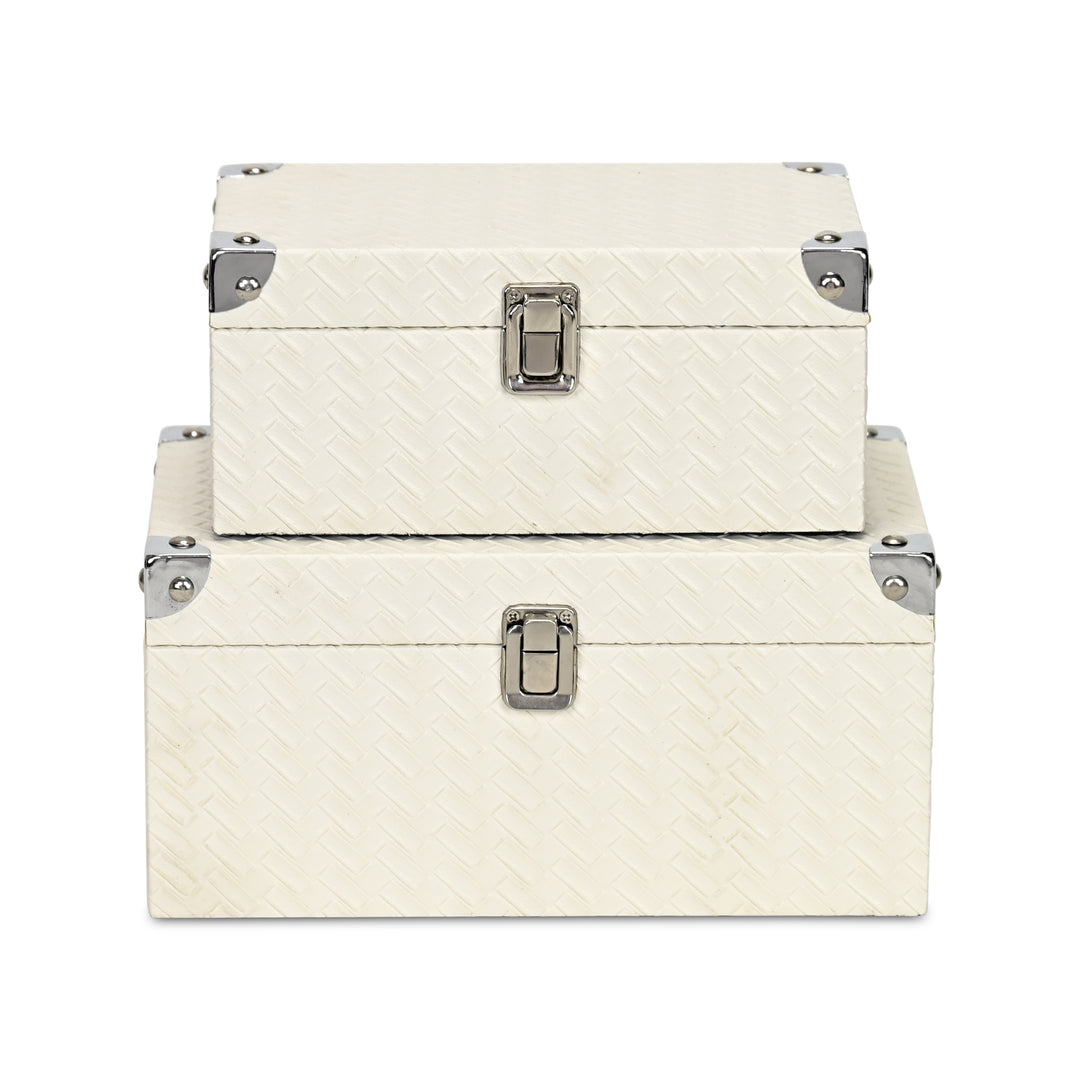 5540-2WT - Estina White Wood Boxes