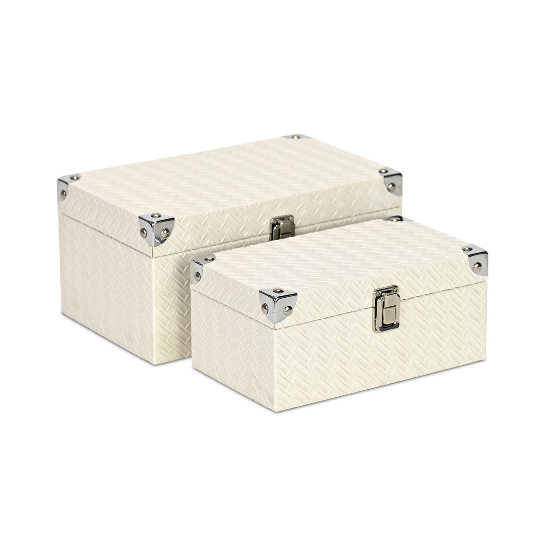 5540-2WT - Estina White Wood Boxes