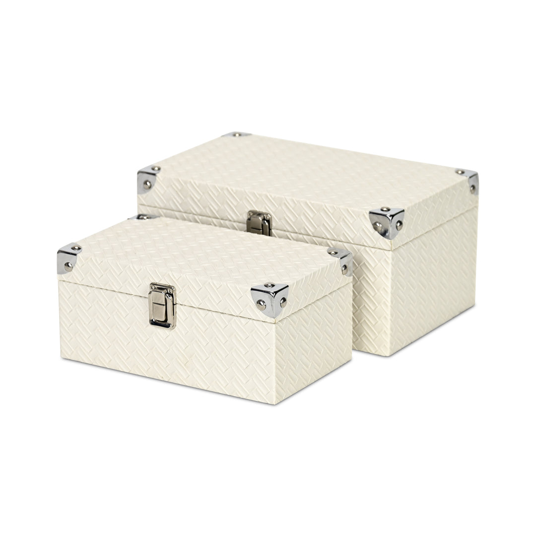 5540-2WT - Estina White Wood Boxes