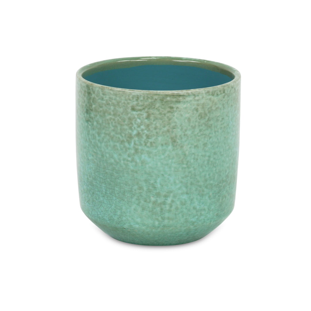 5588GRN - Lavina Mosaic  Green Ceramic Pot