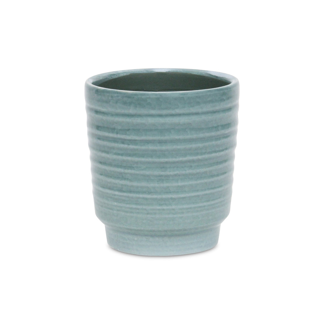 5658GRN - Celadi Green Rippled Ceramic Pot