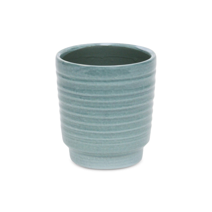 5658GRN - Celadi Green Rippled Ceramic Pot