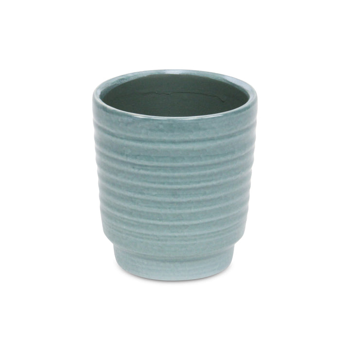 5658GRN - Celadi Green Rippled Ceramic Pot