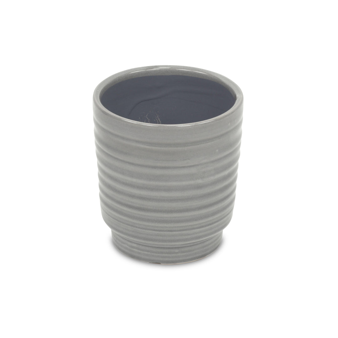 5658GR - Celadi Gray Rippled Ceramic Pot