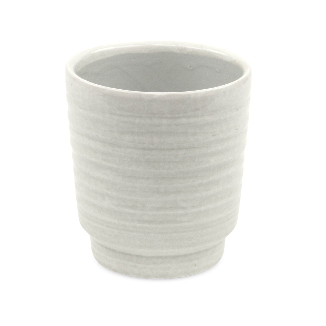 5658WT - Celadi White Rippled Ceramic Pot