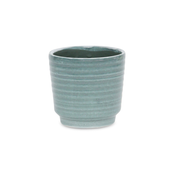 5658GRN - Celadi Green Rippled Ceramic Pot