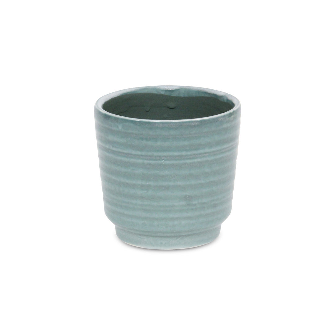 5658GRN - Celadi Green Rippled Ceramic Pot