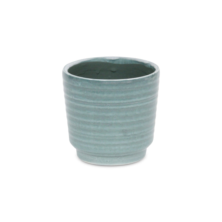 5658GRN - Celadi Green Rippled Ceramic Pot