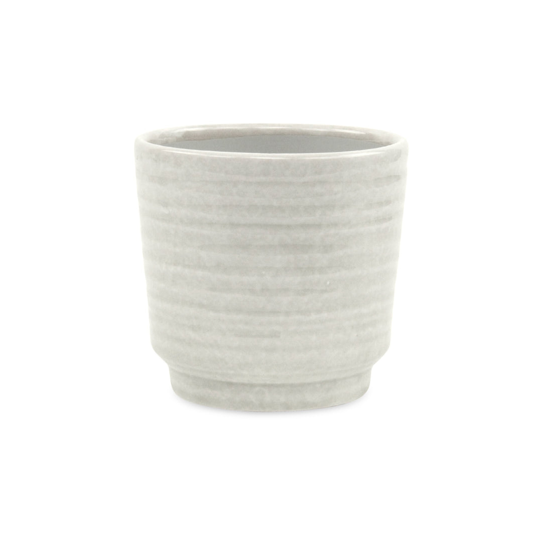 5658WT - Celadi White Rippled Ceramic Pot