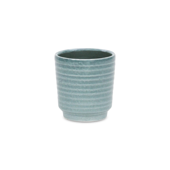 5658GRN - Celadi Green Rippled Ceramic Pot