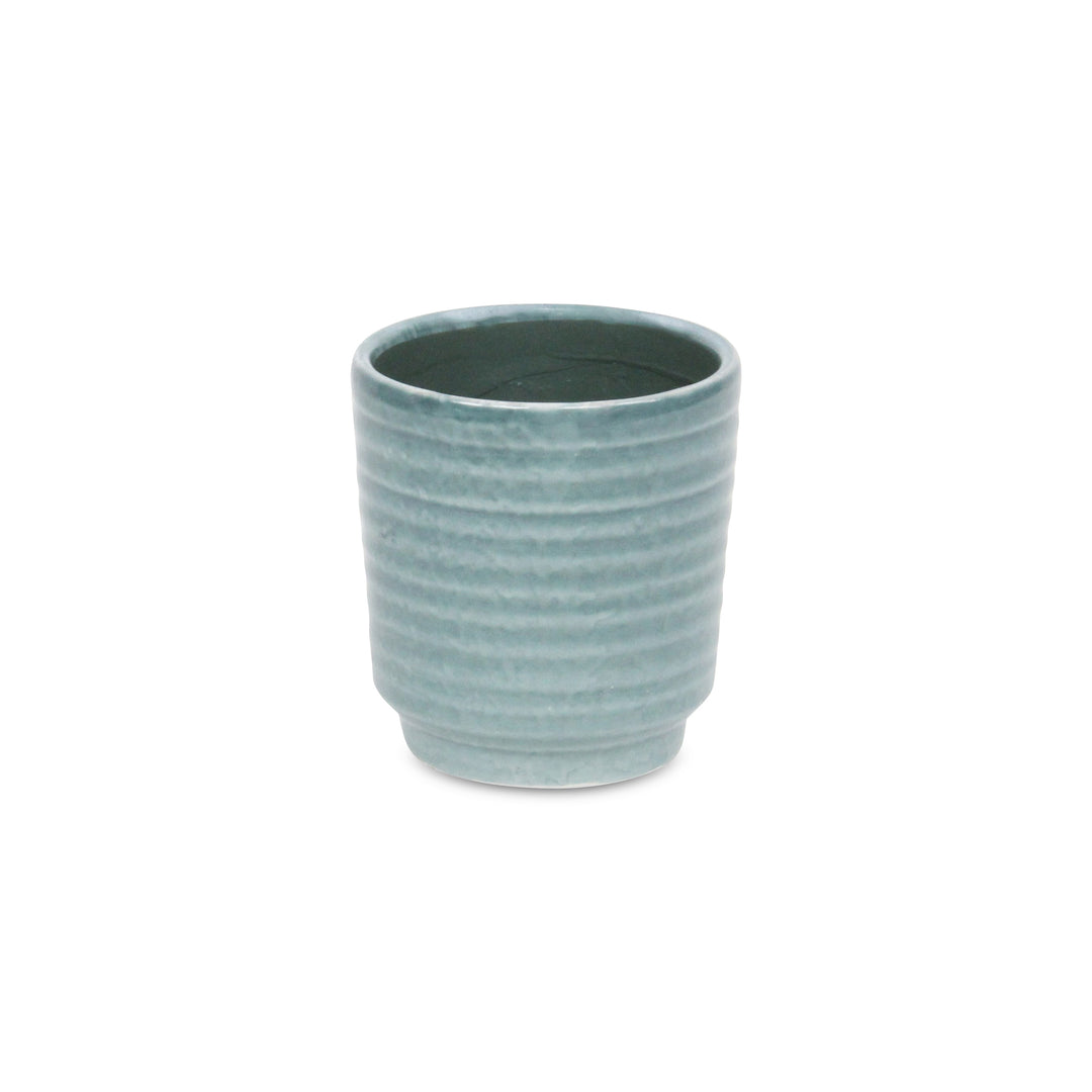 5658GRN - Celadi Green Rippled Ceramic Pot