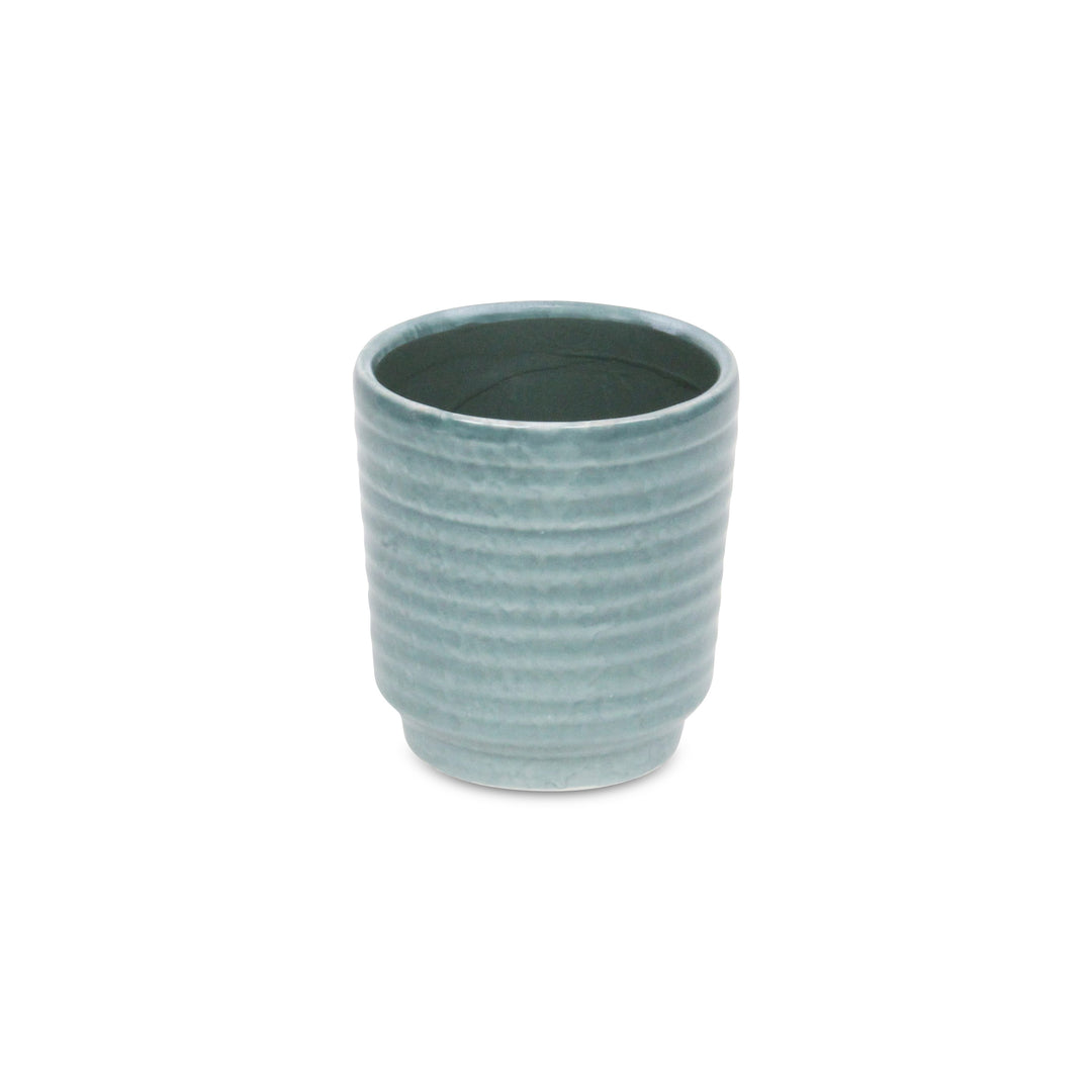 5658GRN - Celadi Green Rippled Ceramic Pot