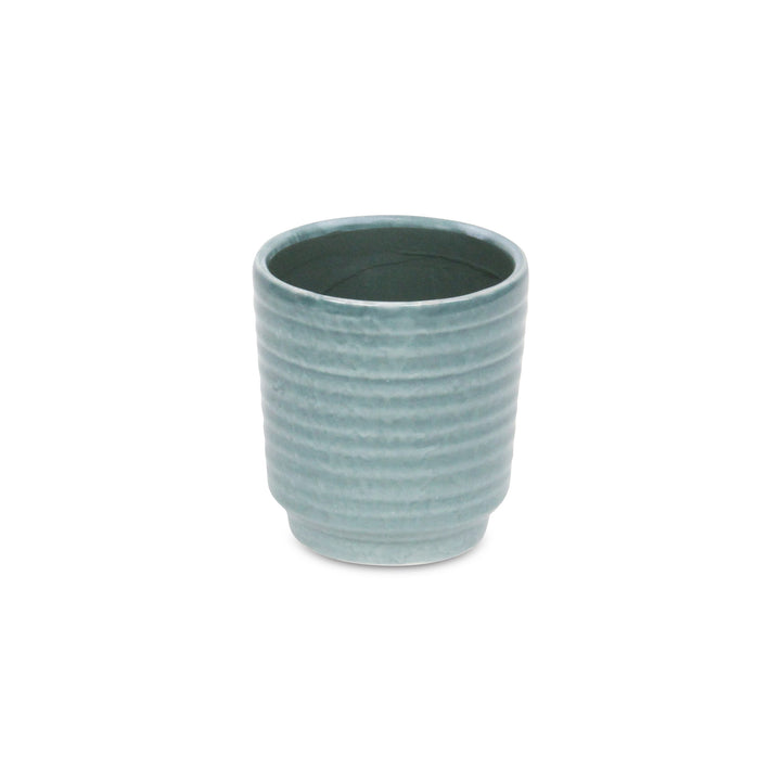 5658GRN - Celadi Green Rippled Ceramic Pot