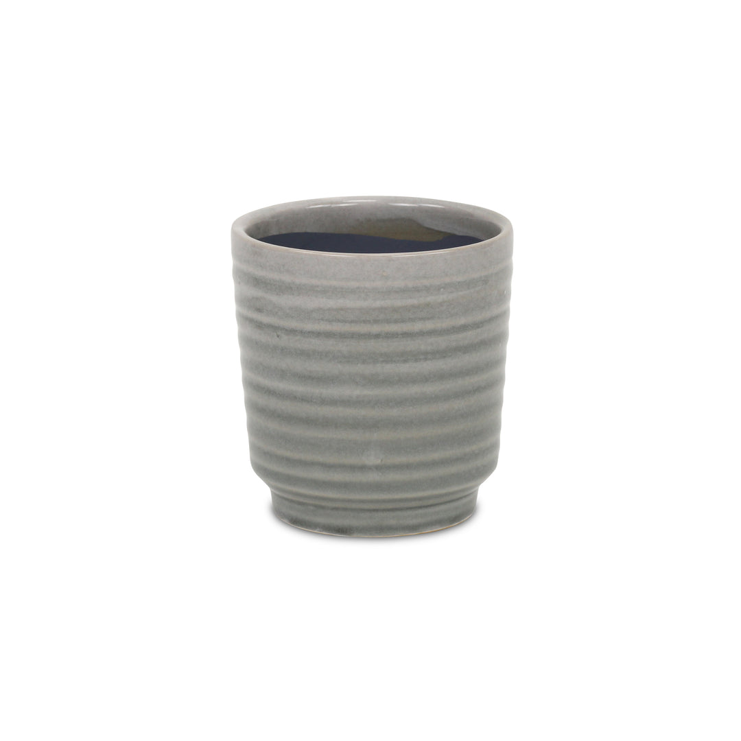 5658GR - Celadi Gray Rippled Ceramic Pot