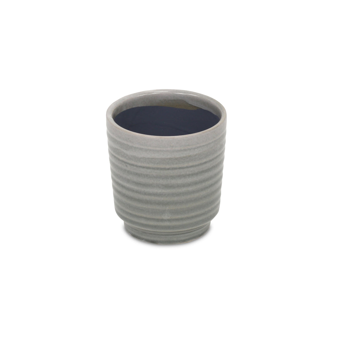 5658GR - Celadi Gray Rippled Ceramic Pot