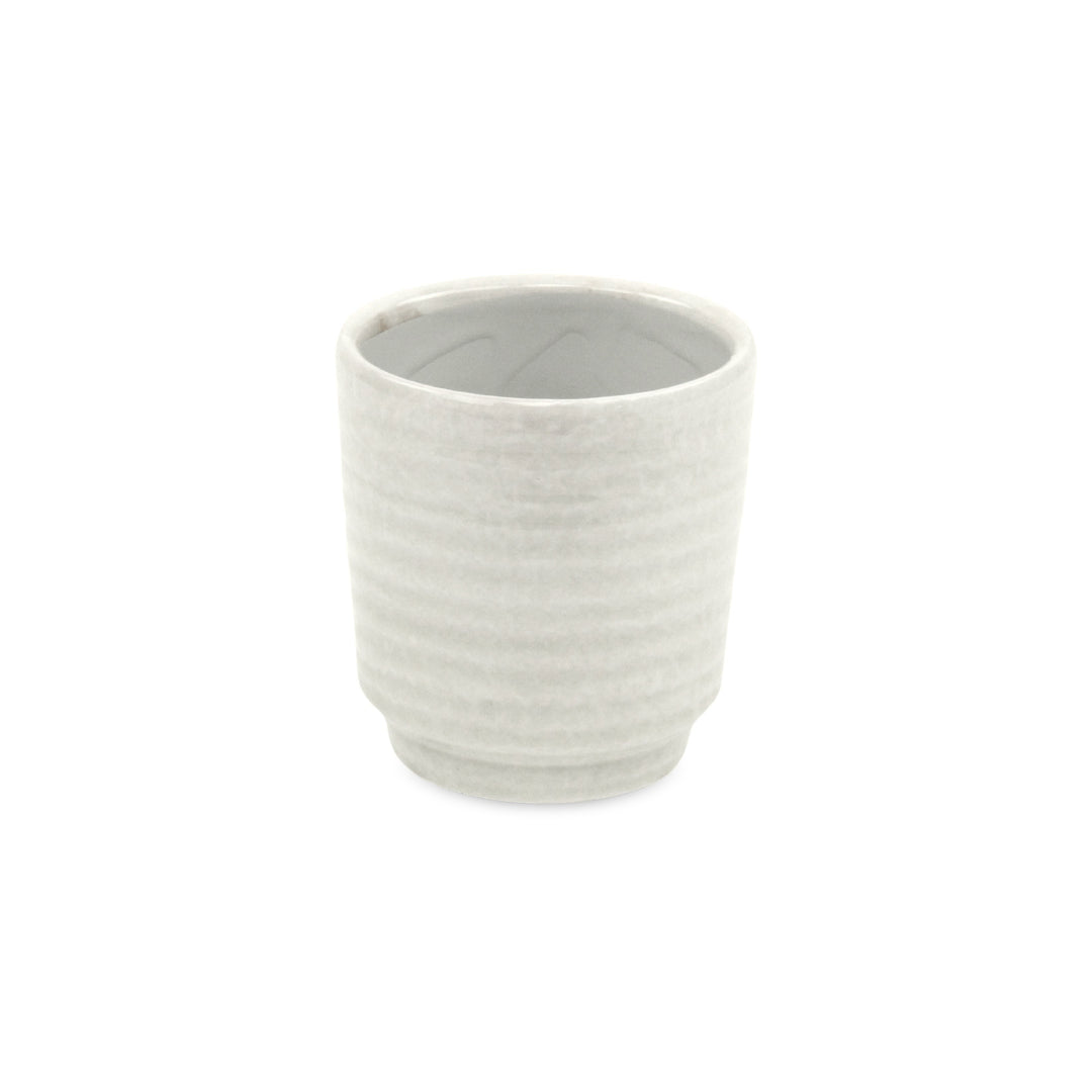 5658WT - Celadi White Rippled Ceramic Pot