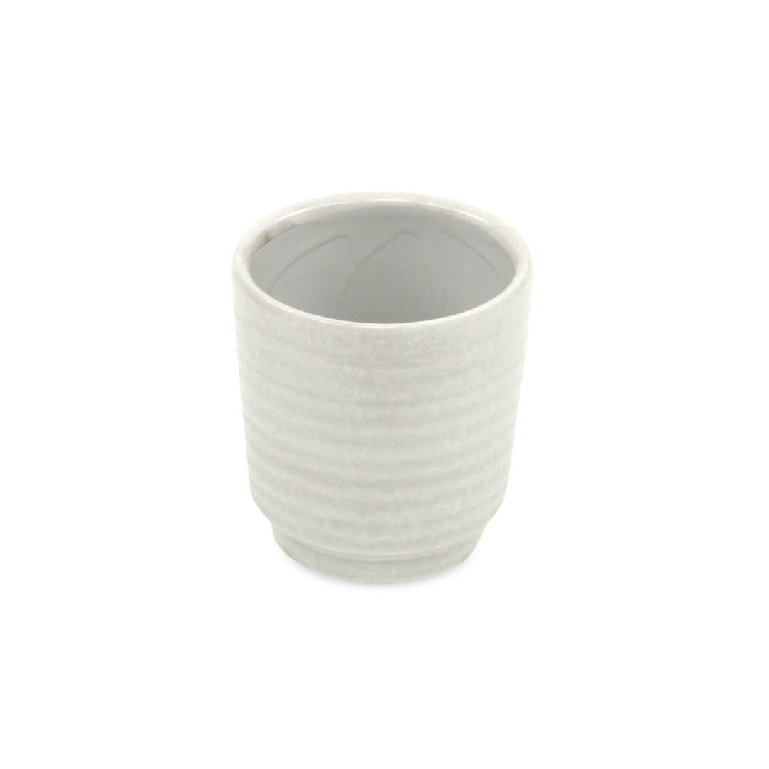 5658WT - Celadi White Rippled Ceramic Pot