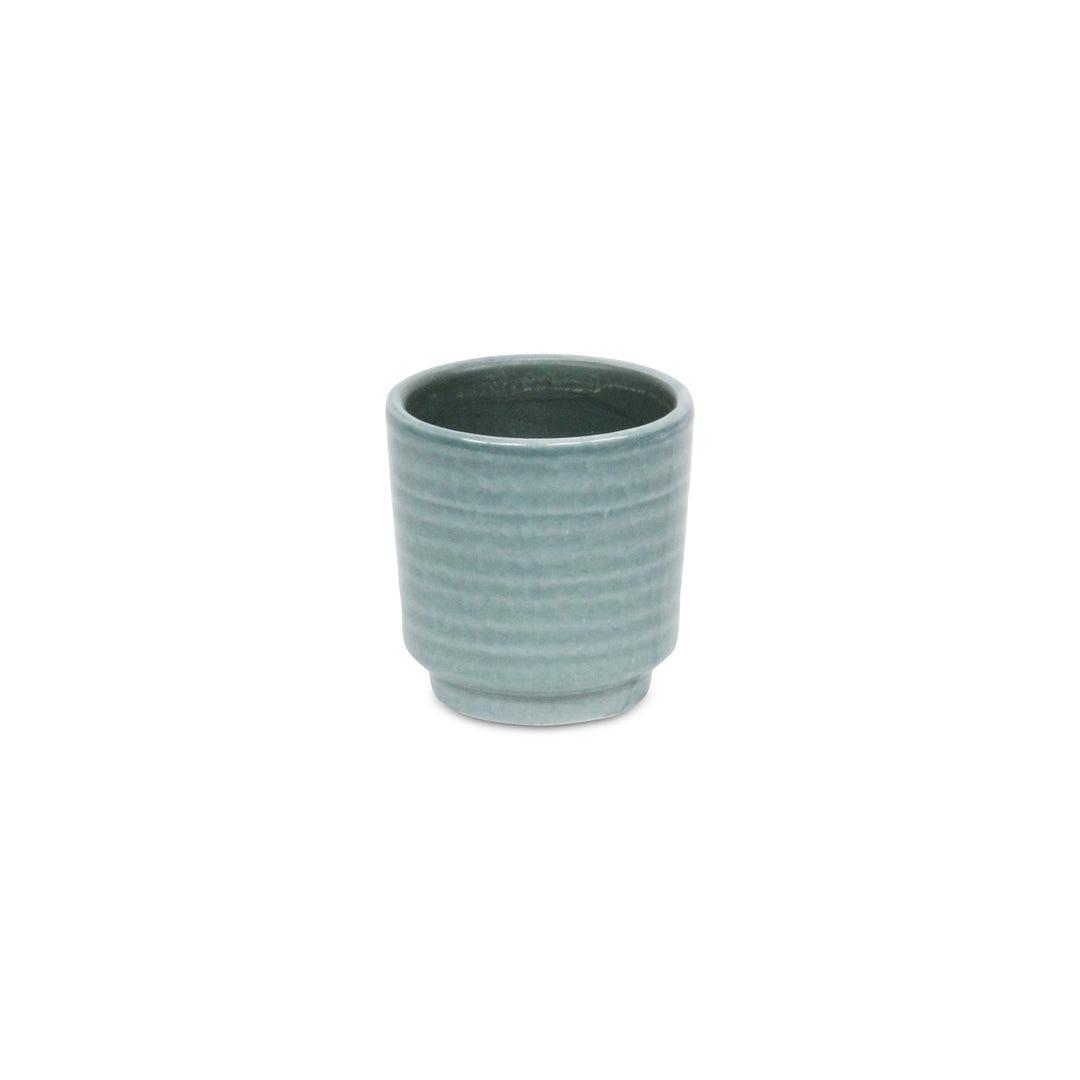 5658GRN - Celadi Green Rippled Ceramic Pot