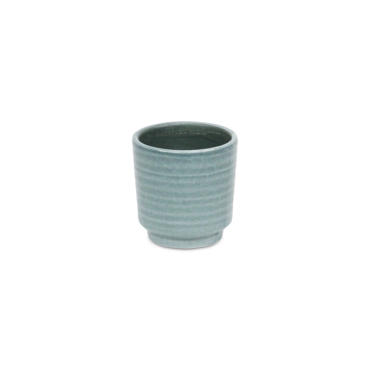 5658GRN - Celadi Green Rippled Ceramic Pot