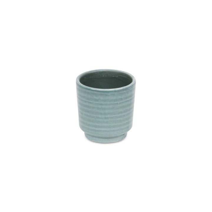 5658GRN - Celadi Green Rippled Ceramic Pot