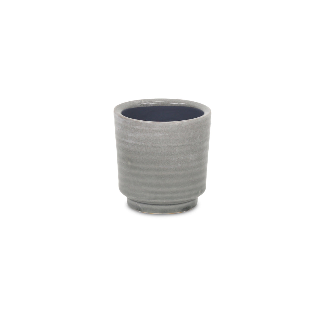 5658GR - Celadi Gray Rippled Ceramic Pot