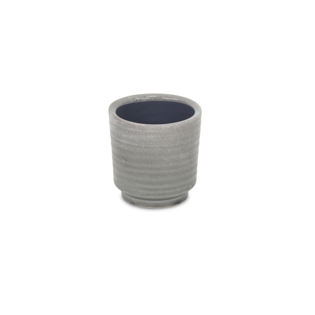 5658GR - Celadi Gray Rippled Ceramic Pot