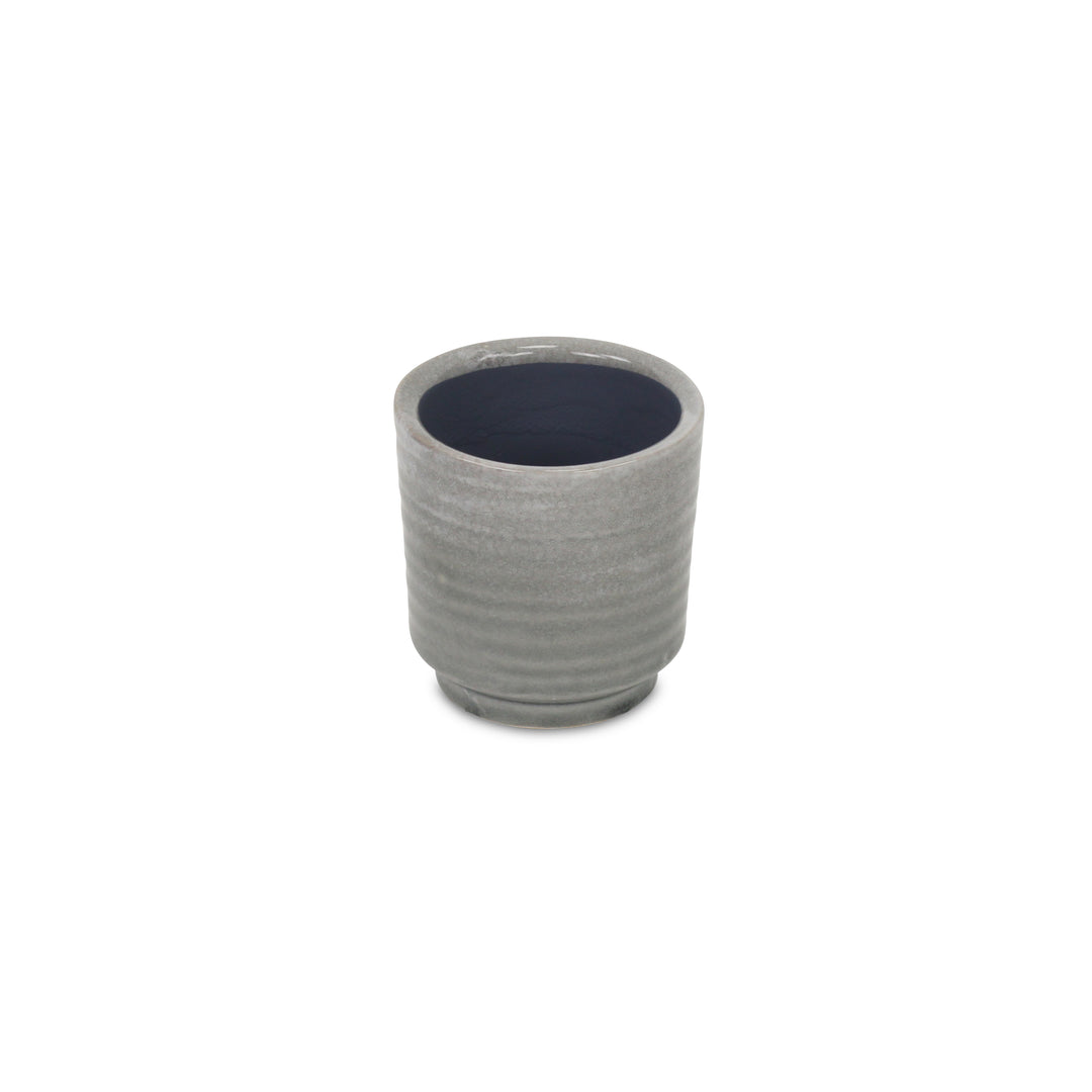 5658GR - Celadi Gray Rippled Ceramic Pot