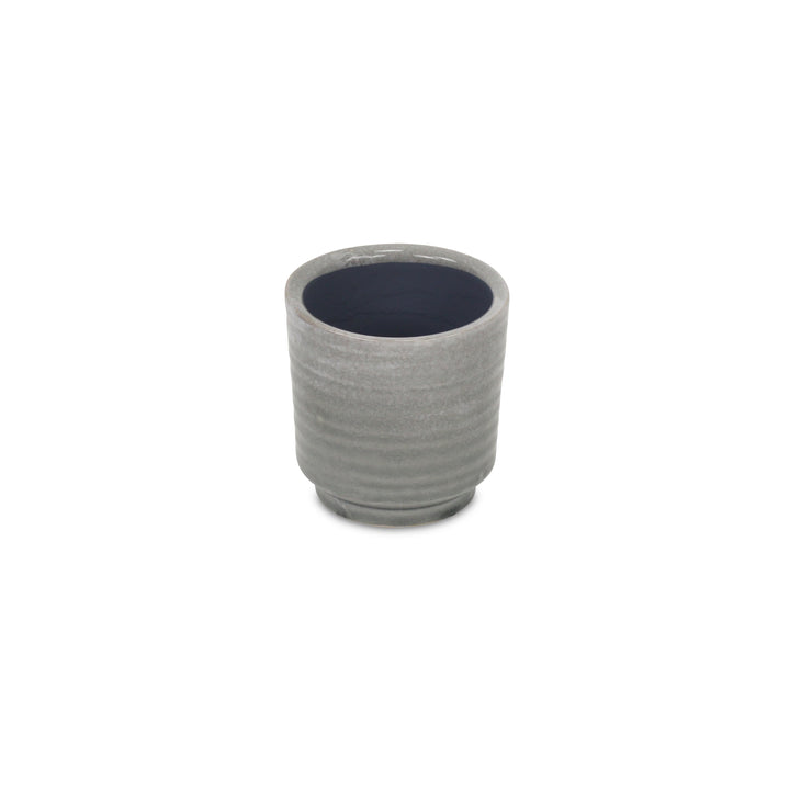 5658GR - Celadi Gray Rippled Ceramic Pot