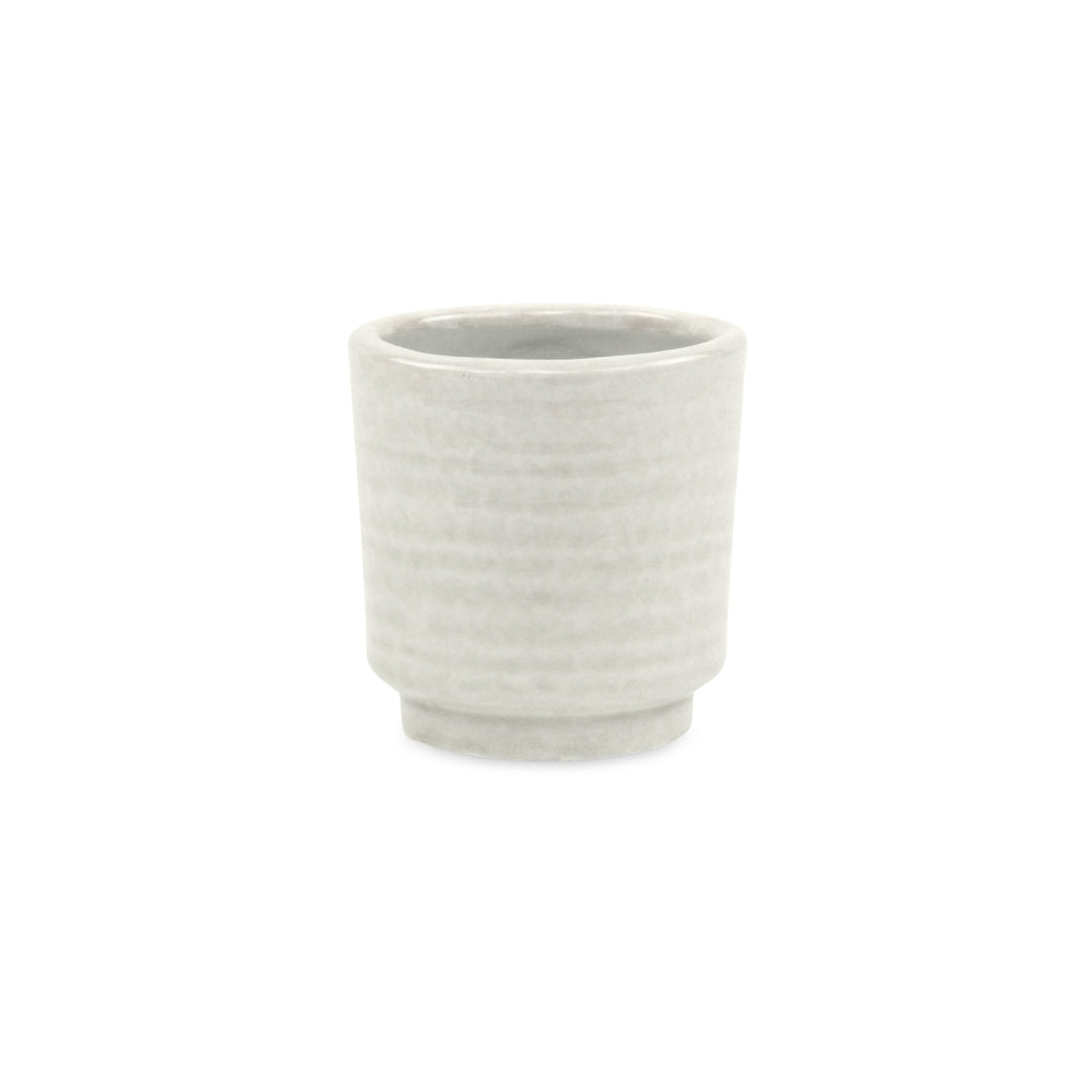 5658WT - Celadi White Rippled Ceramic Pot