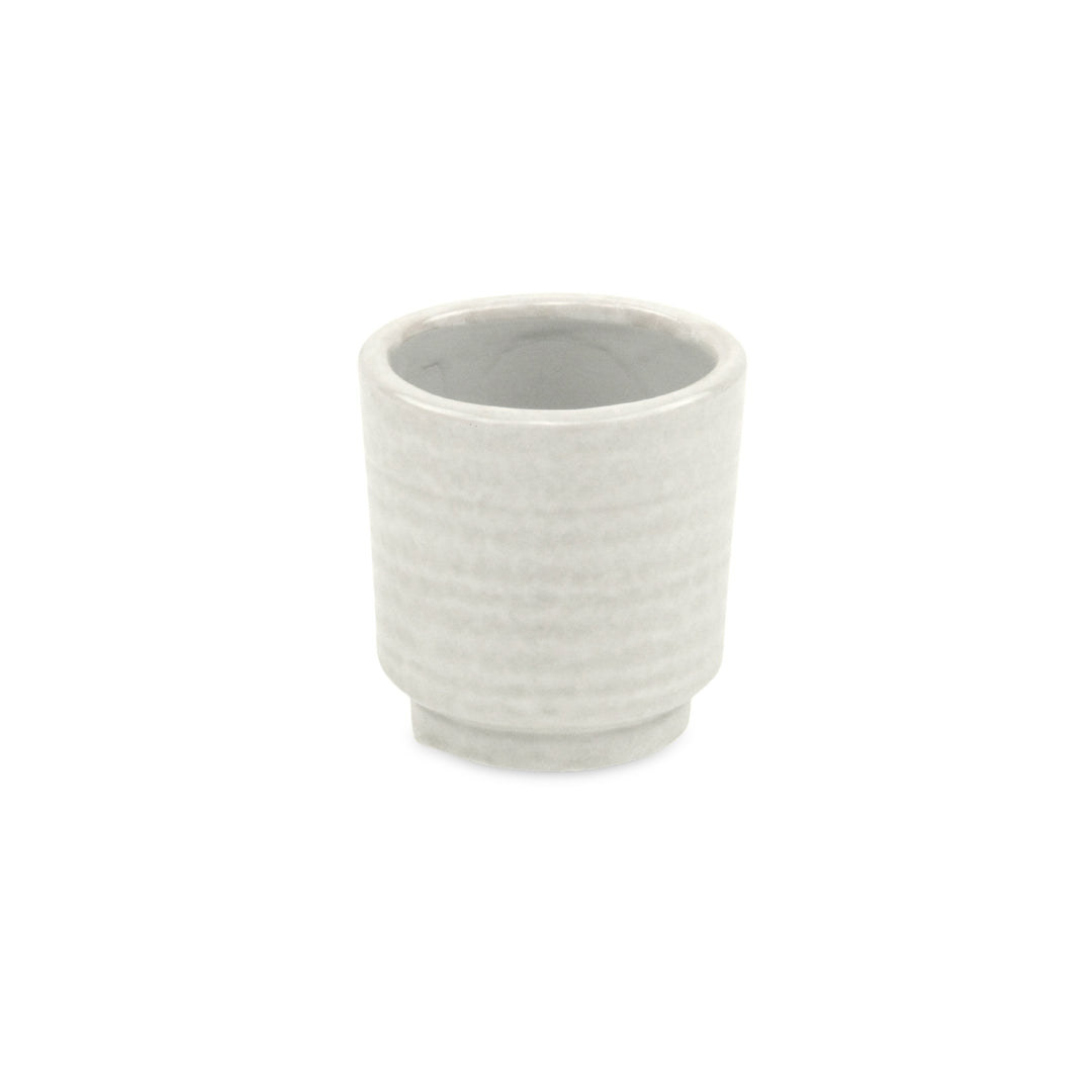 5658WT - Celadi White Rippled Ceramic Pot