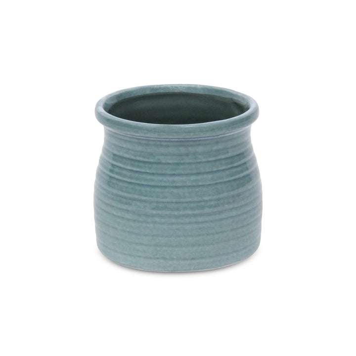 5662GRN - Kifon Green Curved Ceramic Pot