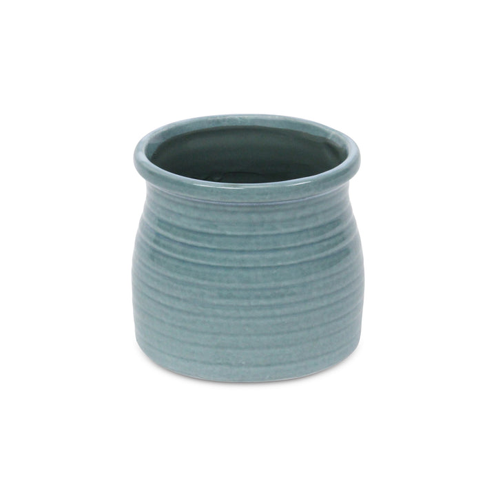 5662GRN - Kifon Green Curved Ceramic Pot