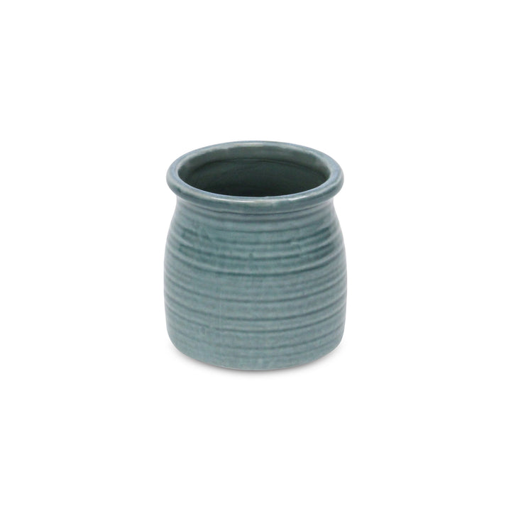 5662GRN - Kifon Green Curved Ceramic Pot